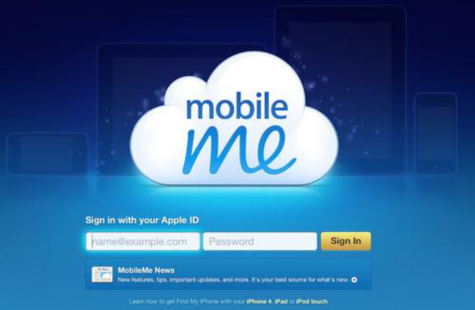 iOS 4.2 Notes: Revamped Me.com Login Page, iWork for iPad and Find My ...
