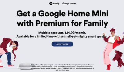 spotify free google home mini family plan uk
