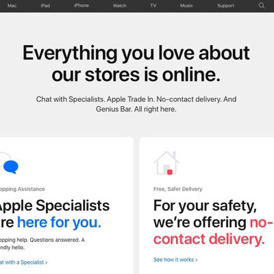 apple online shopping services webpage