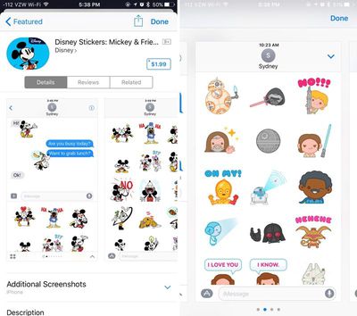 Disney Stickers for iMessage now available for Apple iOS 10 users