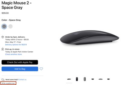 magic mouse space gray discontinued