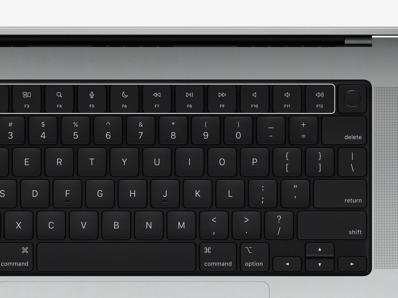 New MacBook Pro Keyboard Has All-Black Design, Full-Size Function Keys, and  Touch ID Ring - MacRumors
