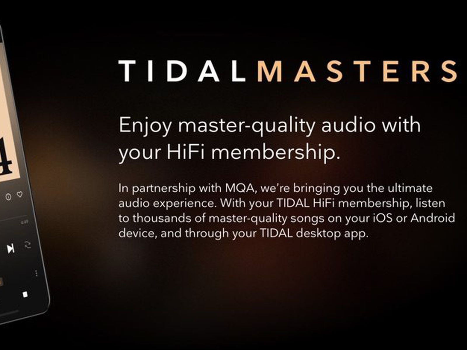 Tidal's iOS App Gains Masters Quality Audio Support - MacRumors