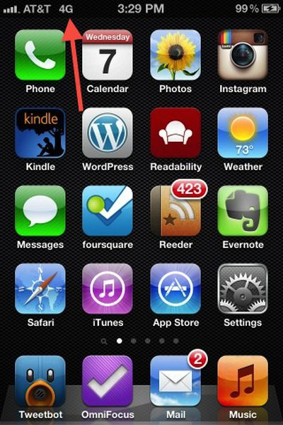 iphone 4g status bar
