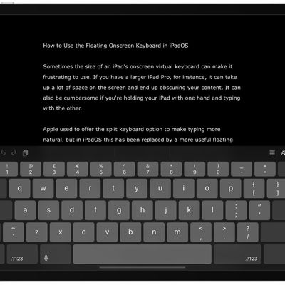 how to use floating keyboard ipados 1