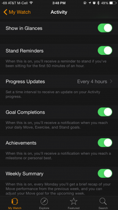 Activity Notifications Apple Watch