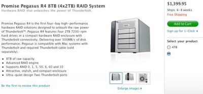 promise thunderbolt raid