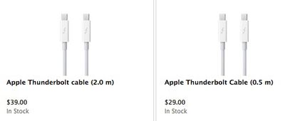 apple thunderbolt cables