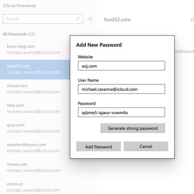 icloud windows strong password