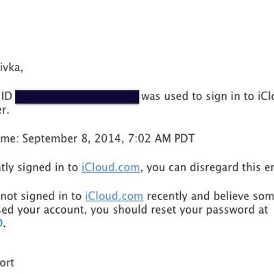 icloud web login alert email