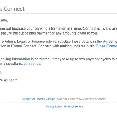 itunes connect email