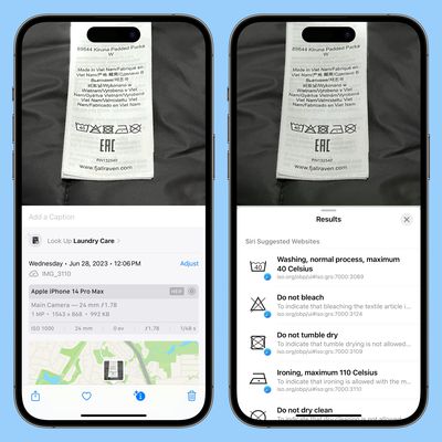 ios 17 look up laundry