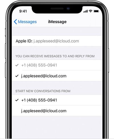 ios13 iphone xs settings message imessage send receive