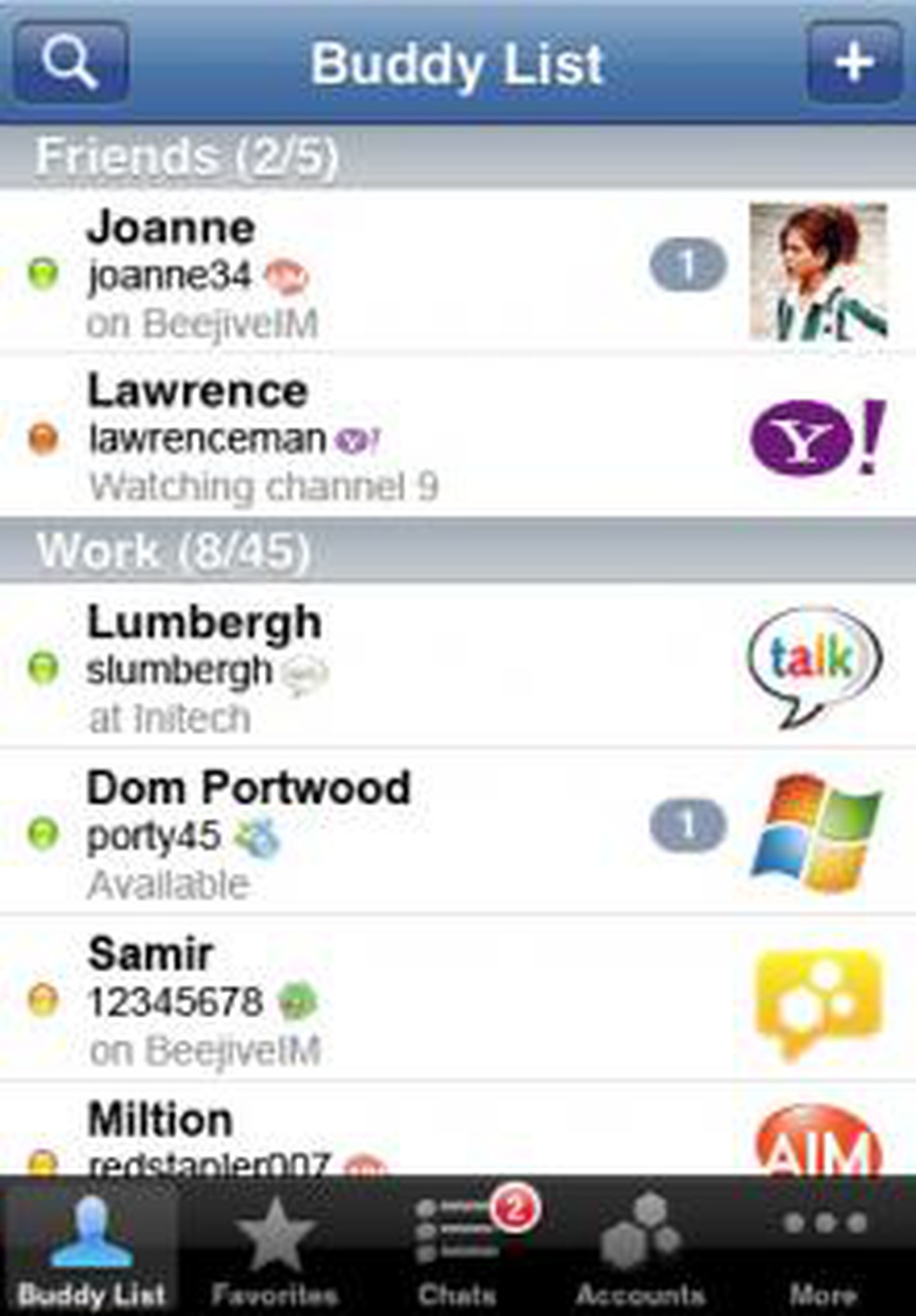 yahoo messenger iphone apps
