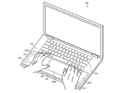 localized haptics patent macbook hands