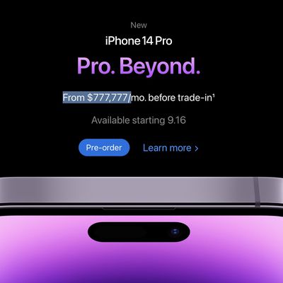 apple website price bug