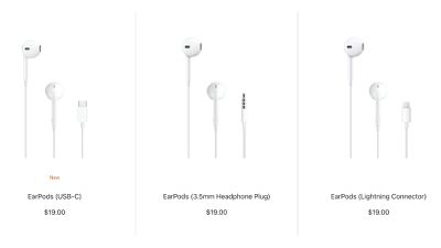 Apple Now Sells EarPods With USB-C, Lightning, or Headphone Plug - MacRumors