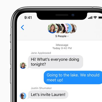 ios13 iphone xs messages group message social card