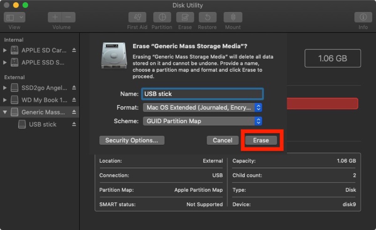 mac os extended journaled encrypted not an option