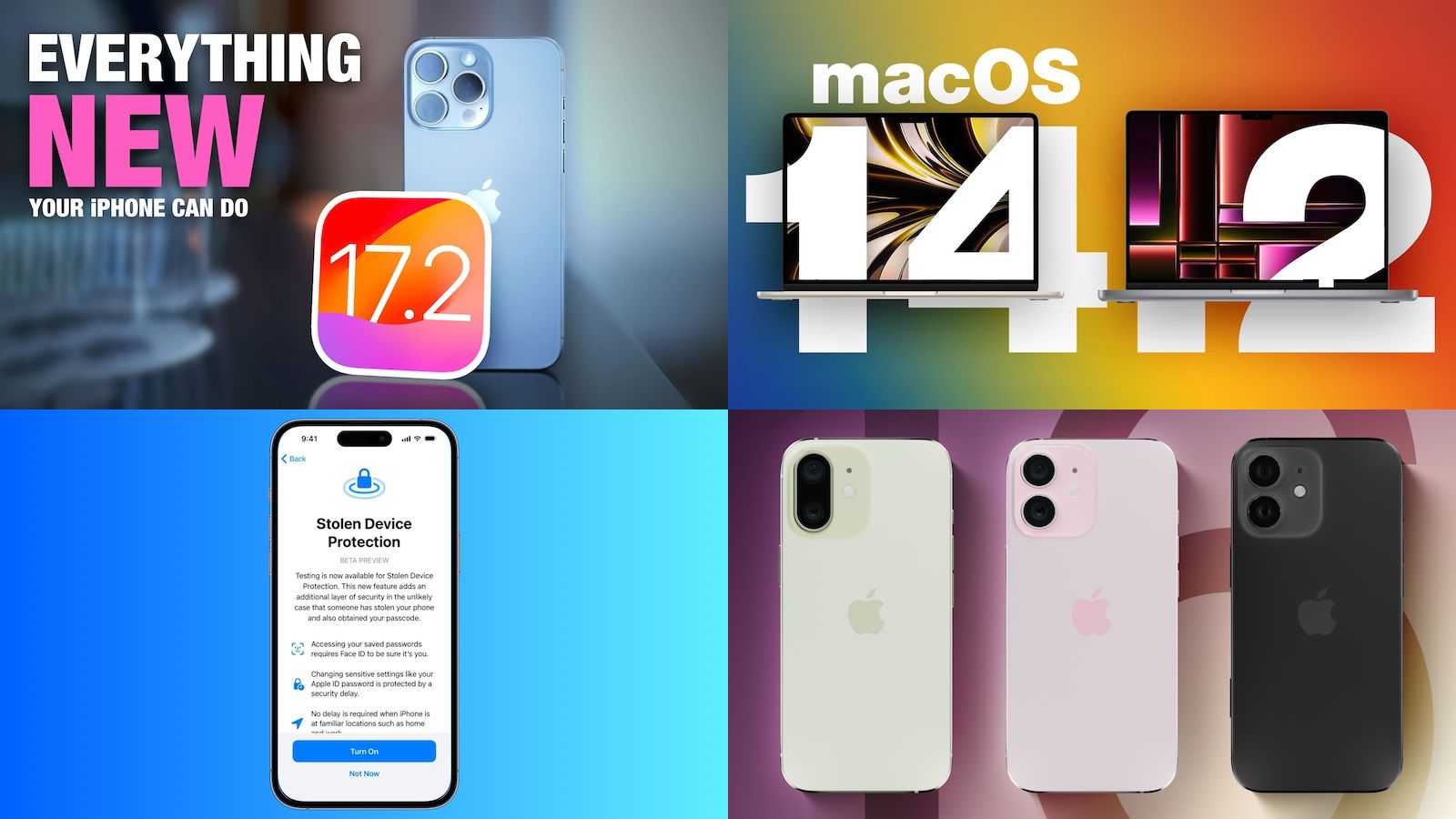 Top Stories: iOS 17.2 Released, iPhone 16 Design Leaks, and More ...