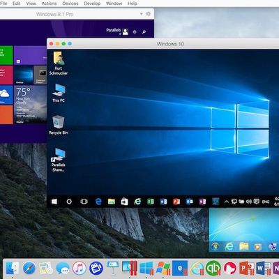 Win10 Win8 and Win7 in Parallels Desktop 12