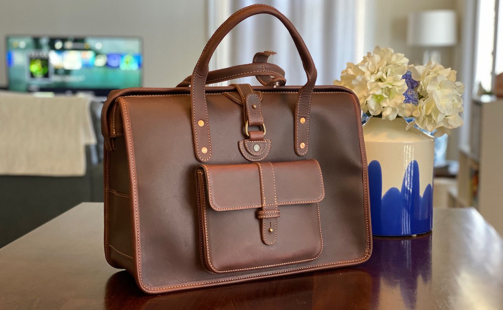 The Pad & Quill Gladstone Briefcase offers plenty of storage in a