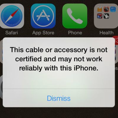 ios 7 unauthorized cable accessory