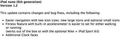 ipod nano 1 2 update description