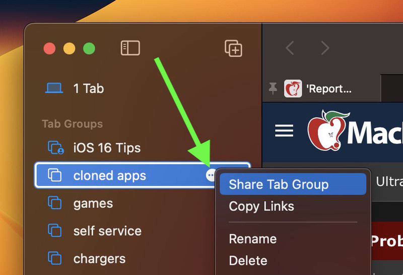 safari share tab groups between devices