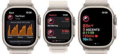 La popular aplicación de escalada Redpoint actualizada con soporte para Apple Watch Ultra