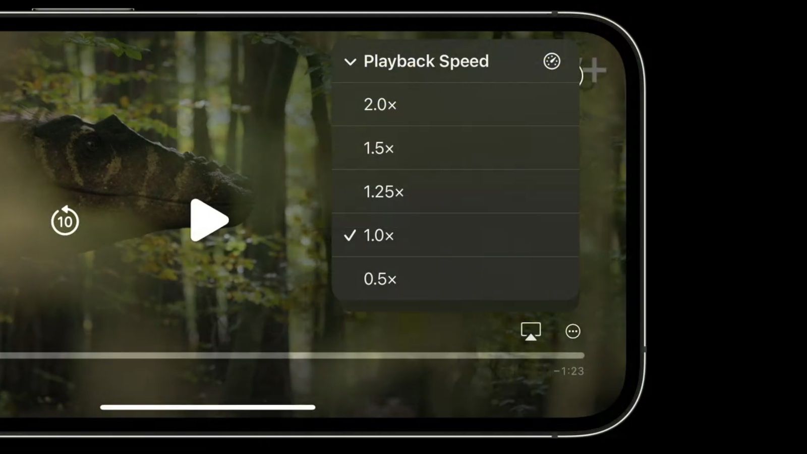 Aplicativos iOS 16 que usam o participant de vídeo da Apple agora podem oferecer menu de velocidade de reprodução