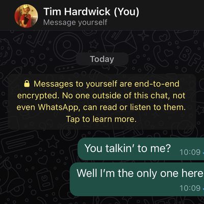 whatsapp message yourself