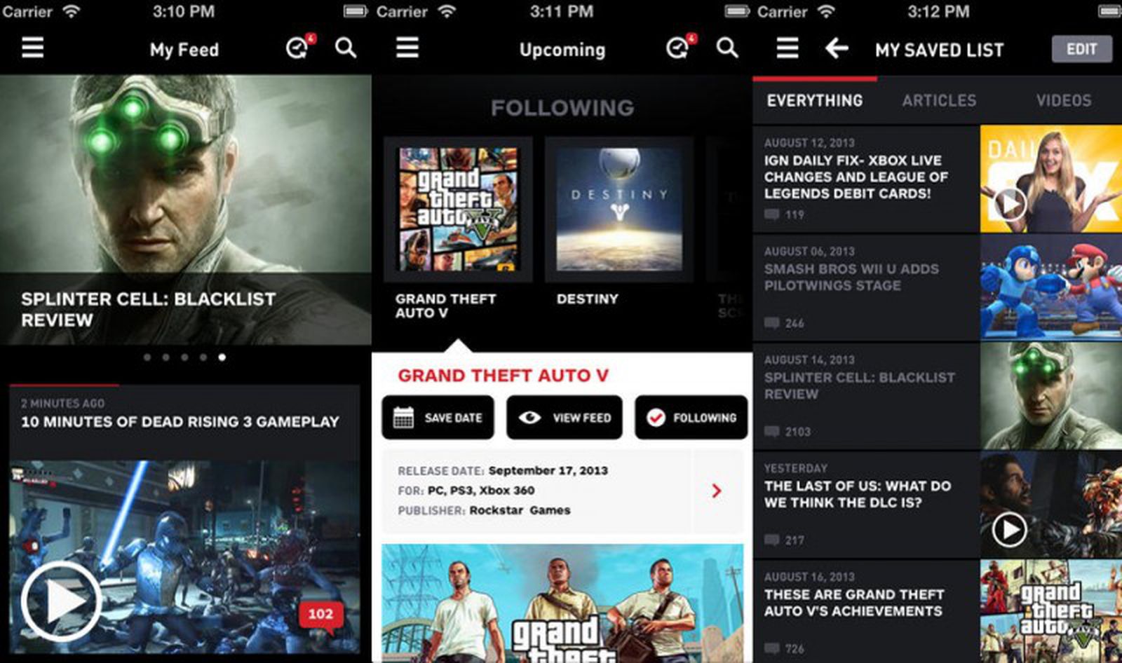 IGN Launches Redesigned App for iOS with Custom Feeds and AirPlay