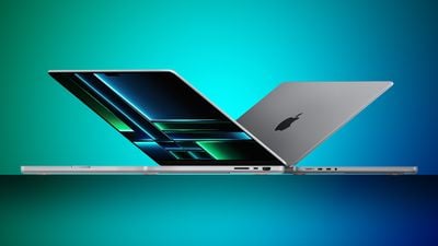The Apple MacBook Pro M2 is blue and green
