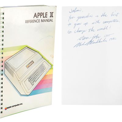 steve jobs signed apple ii manual
