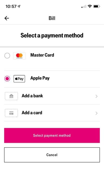 T-Mobile Now Lets Customers Use Apple Pay to Pay Bills Online and in App -  MacRumors