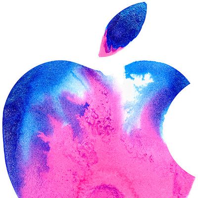 apple logo pink blue brooklyn