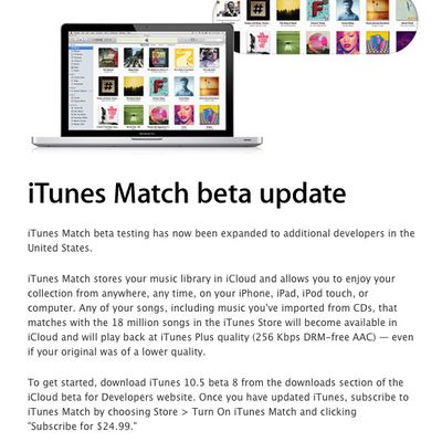 itunes match beta reopened