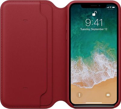 iphone x leather folio product red