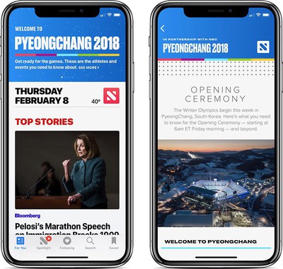 Apple News Introduces Coverage Portal Of 2018 Winter Olympics In