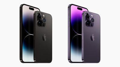 iPhone 14 и iPhone 14 Pro цвета космос черный темно-фиолетовый