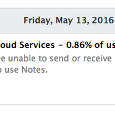 iCloud Mail Notes down