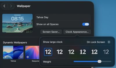 tahoe clock lock screen