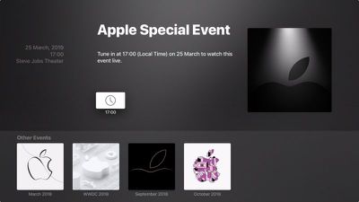 apple tv events app march 25 