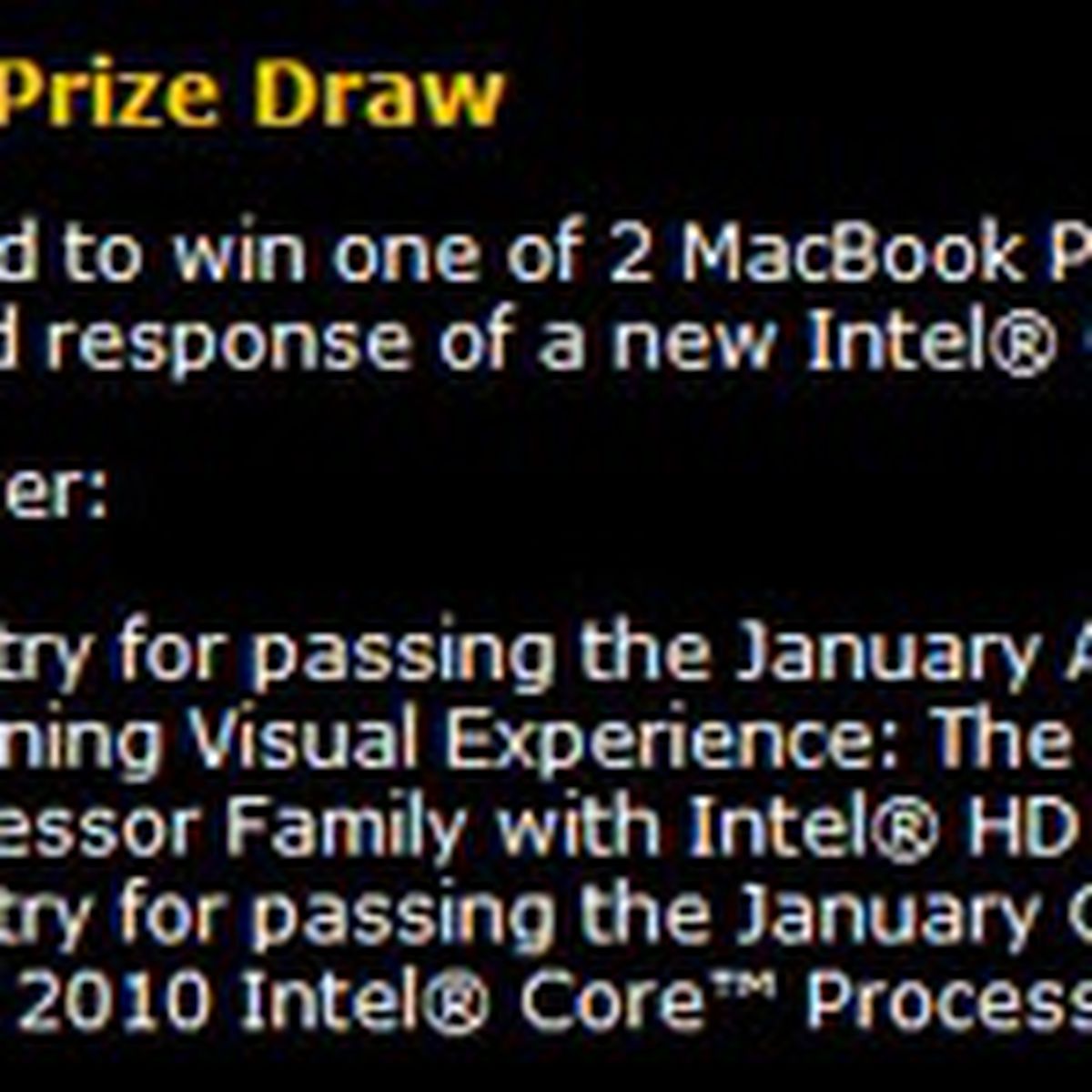 Intel Promotion Appears To Reveal Forthcoming Core I5 Based Macbook Pro Macrumors