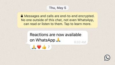 whatsapp message reactions