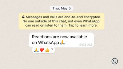 whatsapp message reactions