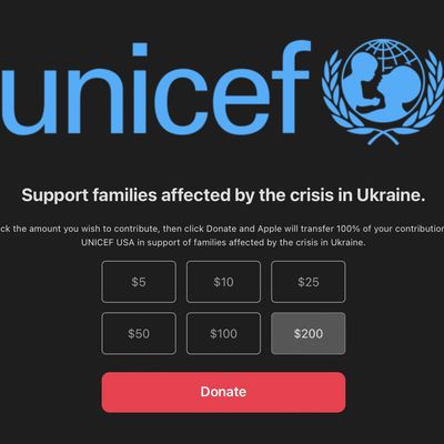 unicef apple Ukraine donations