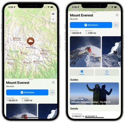 ios 15 maps mountain details