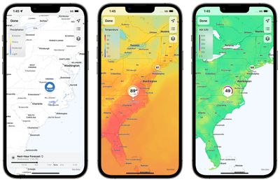 Opady Pogoda Mapy iOS 16